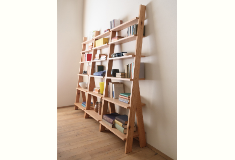 天然木シェルフ、本棚 幅84㎝/ウォールナット材またはオーク材【HIRASHIMA SCALA Shelf 084】受注生産