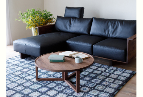 天然木リビングテーブル、伝統工法/ウォールナット材またはオーク材【HIRASHIMA SPAGO Circle Table 098】受注生産