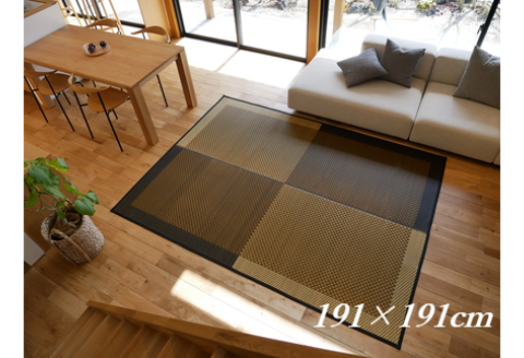 【E0-005】花ござラグ　「スタイル」　191cm×191cm