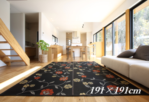 【E0-006】花ござラグ　「レガリア」　191cm×191cm