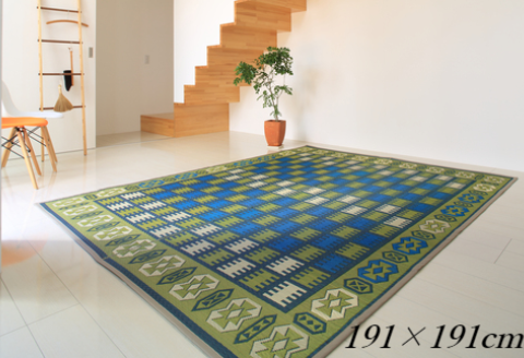 【E0-007】花ござラグ　「シエスタ」　191cm×191cm