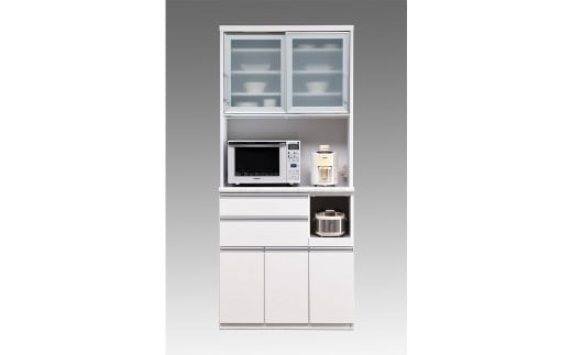 食器棚 ルシエル 90OP【白柾目・キングウッド】