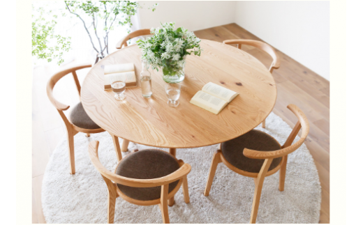 無垢 ダイニングテーブル サークルテーブル 円 / ウォールナット材 または オーク材 【HIRASHIMA AGILE Circle Dining Table 105】 受注生産