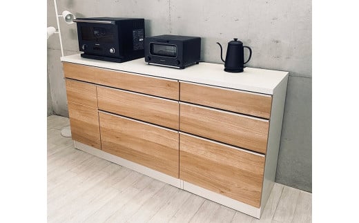 マーブル180 カウンター (引き出し) WH インテリア ホワイト