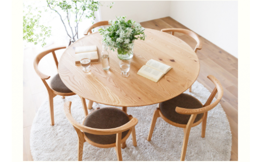 無垢 ダイニングテーブル サークルテーブル 円テーブル / ウォールナット材 または オーク材 【HIRASHIMA AGILE Circle Dining Table 133】 受注生産