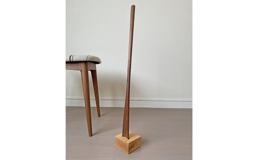 靴べら ＆ スタンド 【靴べら樹種：ウォールナット/スタンド樹種：オーク】 インテリア