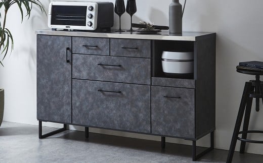 フィオーレ140カウンター LBR・DGY 強化紙 ステンレス食器棚 キッチン収納 パン作り ピザ作り 料理 アイランドキッチン 家具 インテリア 福岡県 柳川市 送料無料