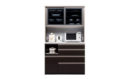 食器棚 ネオ 120OP【黒木目・白柾目】