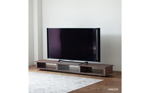 ウォルナット材のテレビボード【200cm】 テレビボード 家具 リビング テレビ 台 TV台 ローテーブル 収納 福岡県 柳川市