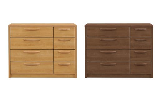 シャーロットⅡ120ローチェスト NA・BR ローチェスト NA・BR チェスト 棚 引出し 収納 三方組 強化紙 長引き出し フルオープン三段レール アルダー木目 ウォールナット木目 シンプル 衣類 タオル 家具 インテリア 福岡県 柳川市 送料無料