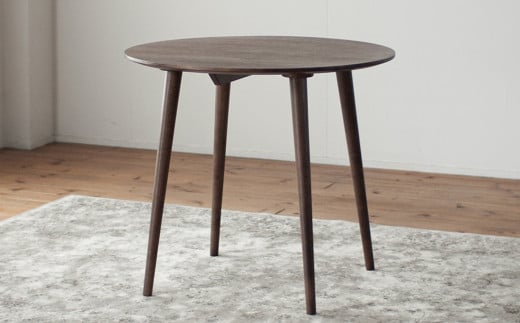 ウォルナット材のラウンドダイニング (3サイズ 70cm・80cm・90cm)  ウォルナット テーブル 家具 インテリア