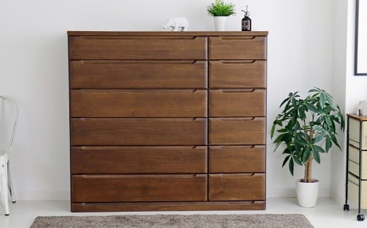 ミリオンⅢ150ハイチェスト NA・BR タンス 引出し 箱組仕様 桐材 木目 フルオープン三段レール 日本製 家具 インテリア 福岡県 柳川市 送料無料