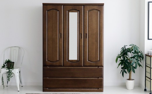 ミリオンⅢ120服吊 NA・BR タンス 引出し 箱組仕様 桐材 木目 フルオープン三段レール 日本製 家具 インテリア 福岡県 柳川市 送料無料