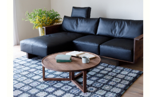 天然木 リビングテーブル 伝統工法 / ウォールナット材 または オーク材 【HIRASHIMA SPAGO Circle Table 070】 受注生産