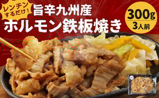 レンジでチン！ 旨辛 九州産 ホルモン 鉄板焼き (調理すみ) 300g (3人前)