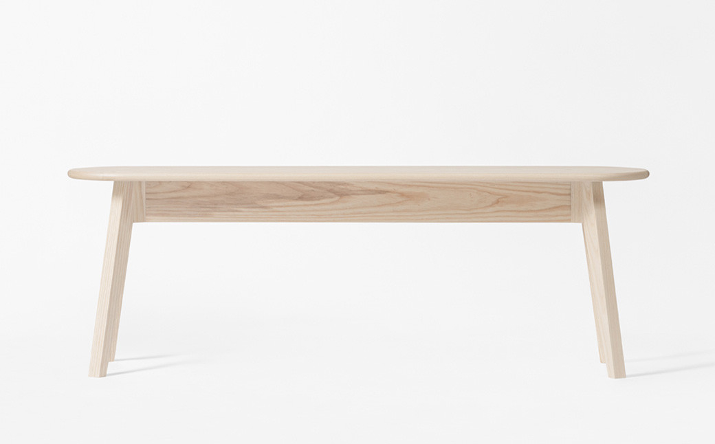 ミツキ ベンチ ホワイトアッシュ 幅130cm 選べる2タイプ 【ラウンドタイプ/テーパータイプ】