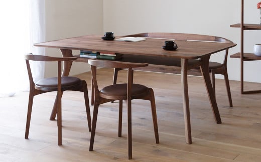 天然木 の上質な手触り ダイニングテーブル / ウォールナット材 または オーク材 【HIRASHIMA】AGILE Dining Table 168 受注生産