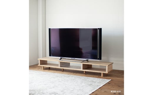 オーク材のテレビボード【200cm】 テレビボード 家具 リビング テレビ 台 TV台 ローテーブル 収納 福岡県 柳川市