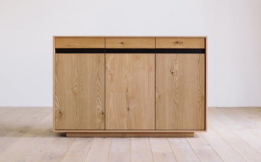 【受注生産】職人が丁寧に仕上げた天然木の存在感ある リビングボード 。サイドボード収納。 HIRASHIMA LIBERIA PLUS Side Board 127