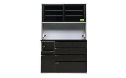 食器棚 オッド 130OP【黒木目・ムラミグレー】