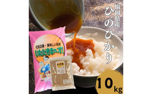 【柳川のお米】ヒノヒカリ 10kg と 麦茶 16パック セット