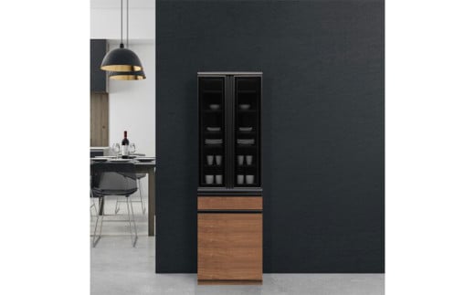 食器棚 クロノス 60DB 【ウォールナット・白柾目】