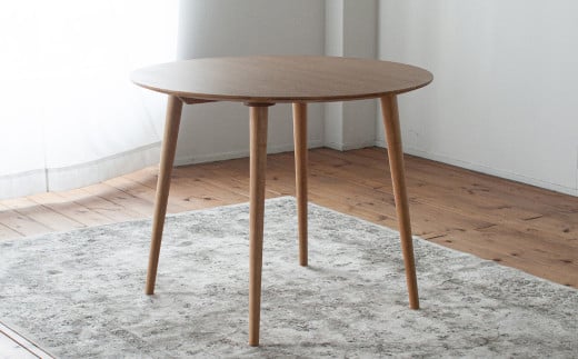 オーク材のラウンドダイニング (3サイズ 70cm・80cm・90cm)