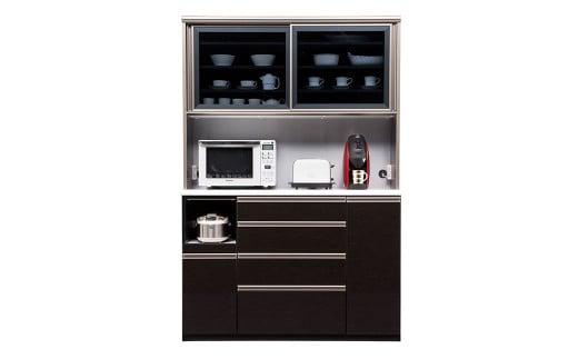 食器棚 ネオ 140OP【黒木目・白柾目】