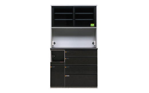 食器棚 オッド 110OP【黒木目・ムラミグレー】