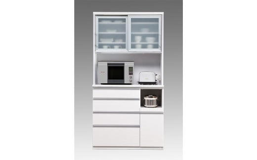 食器棚 ルシエル 105OP【白柾目・キングウッド】