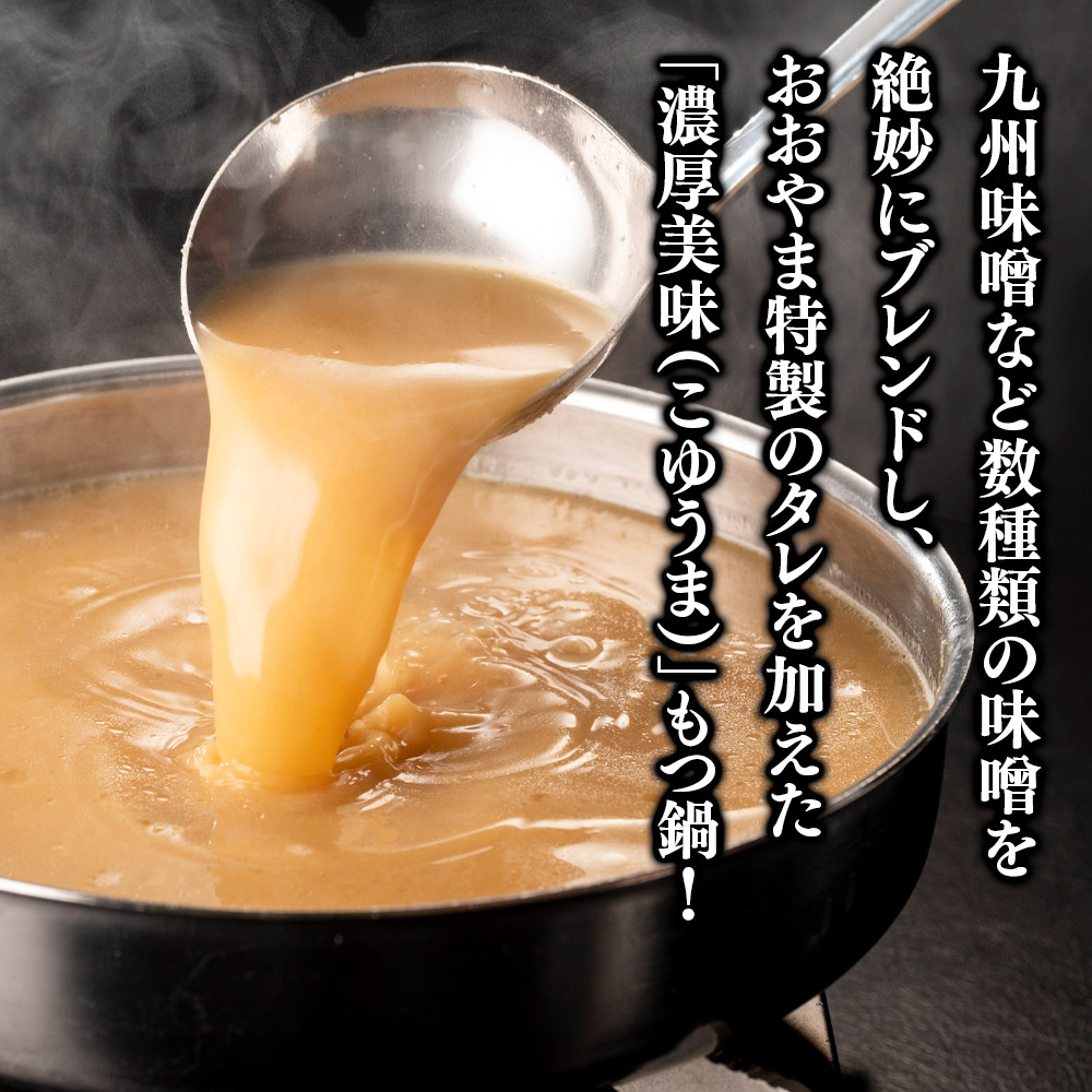 博多もつ鍋おおやま もつ鍋みそ味 3人前  モツ もつ 博多もつ鍋 もつ鍋おおやま 味噌味 九州味噌 国産牛もつ 超低温カット お取り寄せ 冷凍保存可能 贈り物 自社工場製造 福岡 八女