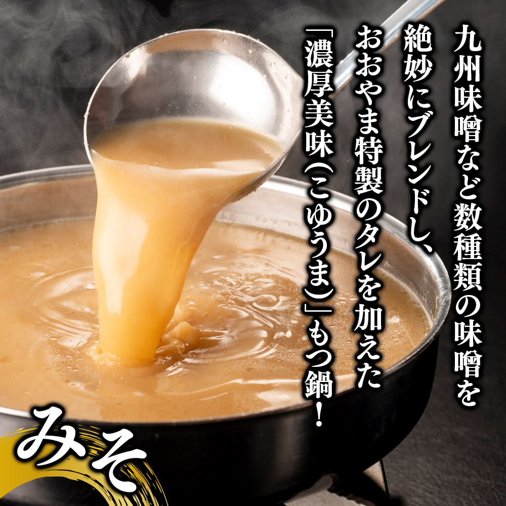 博多もつ鍋おおやま もつ鍋みそ・しょうゆ食べ比べ 各2人前（合計4人前）  もつ モツ もつ鍋 みそ味 しょうゆ味 博多 九州産 国産牛 超低温カット お取り寄せ 贈り物 冷凍保存 福岡 八女