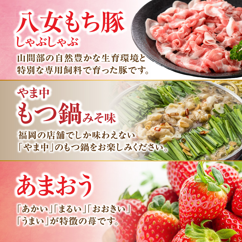 和牛と福岡・八女のうまかもんが届く お楽しみ贅沢極み定期便【全12回】～八女つきコース～｜＜配送不可：北海道・沖縄・離島＞