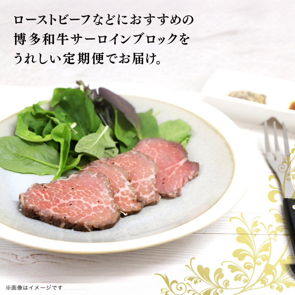 博多和牛 サーロインブロック 定期便全6回 計約3kg  博多和牛 肉 お肉 和牛 牛肉 国産 ステーキ サーロインステーキ ブロック 福岡県 八女市