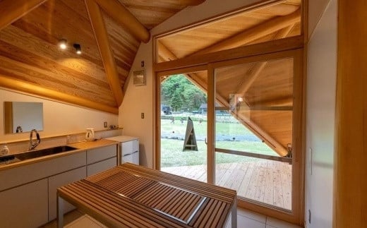 ＜奥八女焚火の森キャンプフィールド＞キャビン宿泊券 福岡 八女市 旅行 自然 アウトドア お泊り お出かけ キャンプ 焚火 木とのふれあい 木育 自然体験 BBQ