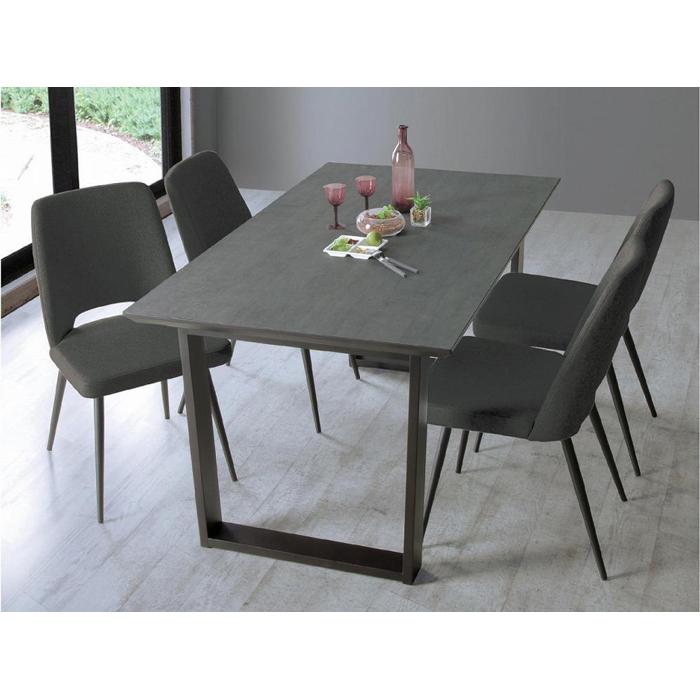 MT150テーブルとDC-5イス４脚の５点セット【ウォールナット＜4本脚・グレー＞】＜配送不可：北海道・沖縄・離島＞