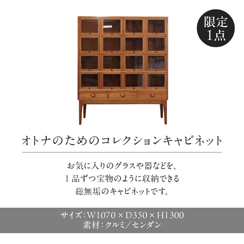 タカラモノキャビネット No.2＜配送不可：北海道・沖縄・離島＞   家具 工芸品 職人技 キャビネット 収納 棚 インテリア コレクション オリジナル 無垢材 福岡県 八女市