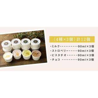【冷凍】 かの蜂 国産はちみつ アイスクリーム 12個セット （4種×3個） ミルク チョコレート ストロベリー ピスタチオ｜ジェラート 蜂蜜の自然な甘さ＜配送不可：北海道・沖縄・離島＞