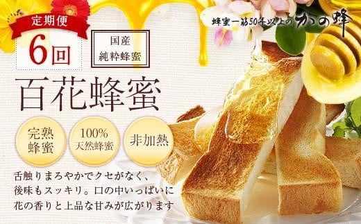 【全6回】 定期便 かの蜂 国産 百花蜂蜜 合計6kg（とんがり容器1kgを毎月1本お届け） 純粋はちみつ ハチミツ 非加熱 ハニー 大容量 定期便 美容 健康 自然食品 福岡県