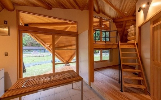 ＜奥八女焚火の森キャンプフィールド＞キャビン宿泊券 福岡 八女市 旅行 自然 アウトドア お泊り お出かけ キャンプ 焚火 木とのふれあい 木育 自然体験 BBQ