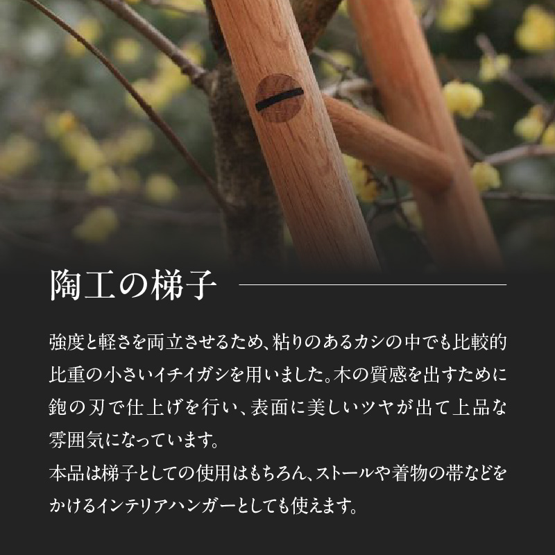 無垢材 伝統技法 陶工の梯子 天然木＜配送不可：北海道・沖縄・離島＞ 梯子 無垢材 天然木 伝統工芸 木製 おしゃれ インテリア 職人手作り 国産 ギフト インテリアハンガー シンプルデザイン