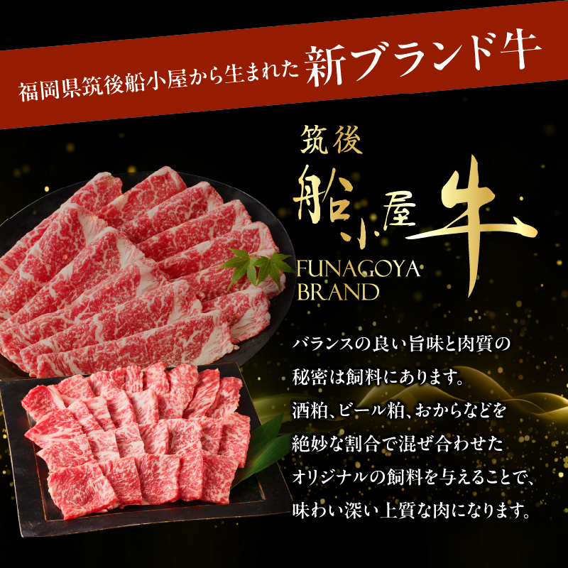【牛肉】 船小屋牛 モモ 赤身スライス 【500g】《筑後》【冷凍】