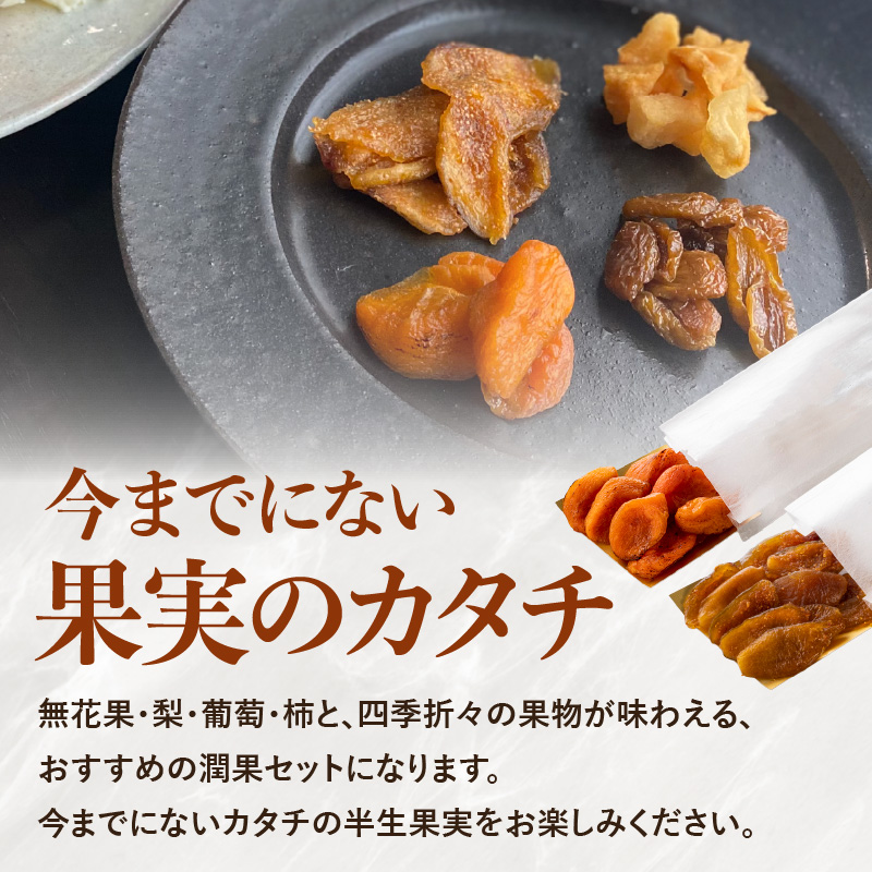 ドライフルーツ 潤果（四季果セット）  ドライフルーツ ブランド果実 柿 秋王 いちじく とよみつ姫 梨 幸水梨 シャインマスカット 着色料不使用 保存料不使用 甘味 おやつ お茶菓子 おつまみ セット 贈答品 プレゼント ギフト 福岡県 八女市