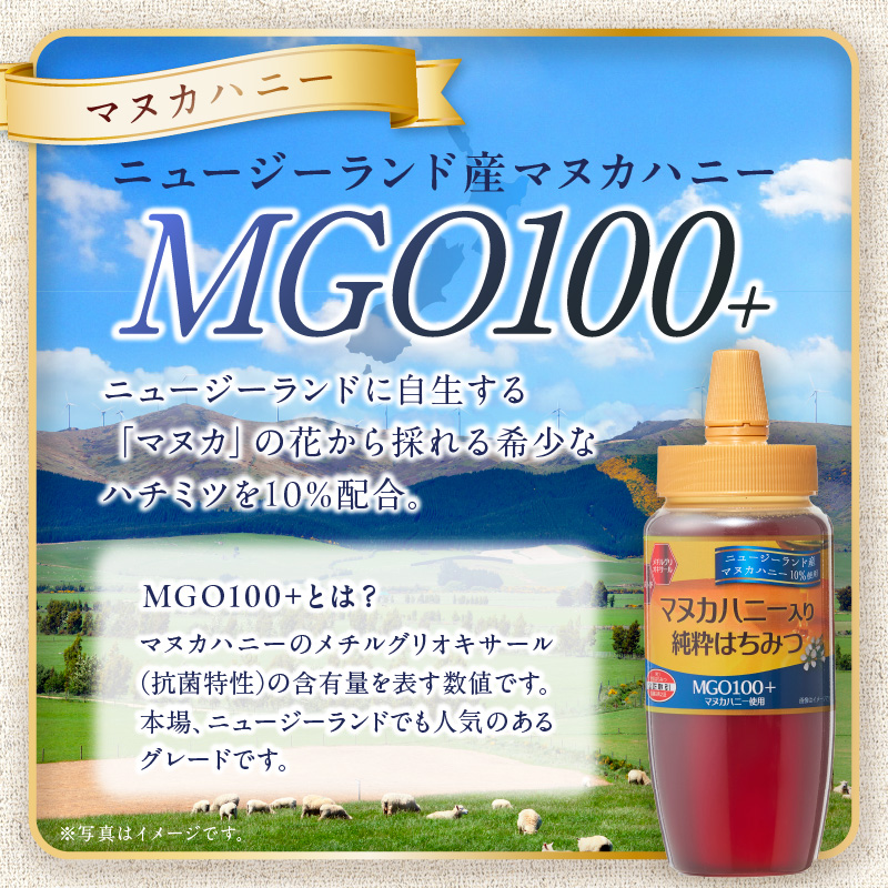 マヌカハニー入り純粋はちみつ500g  はちみつ ハチミツ ハチミツ ハニー マヌカハニー 漢方 健康 栄養 常温 保存 備蓄 防災食 非常食 防災グッズ 福岡県 八女市