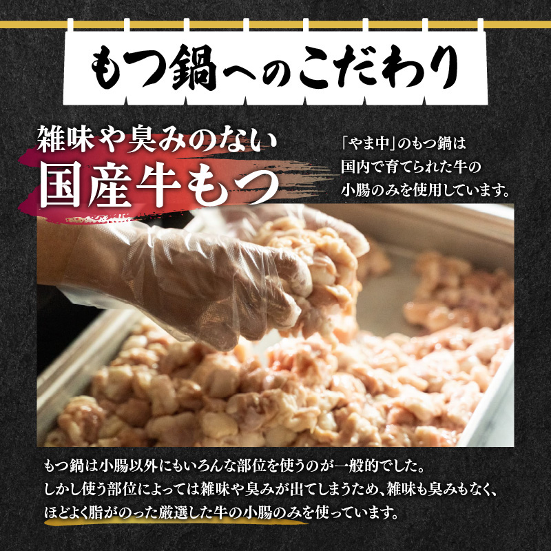 【博多もつ鍋やま中】もつ鍋みそ味（３～４人前）