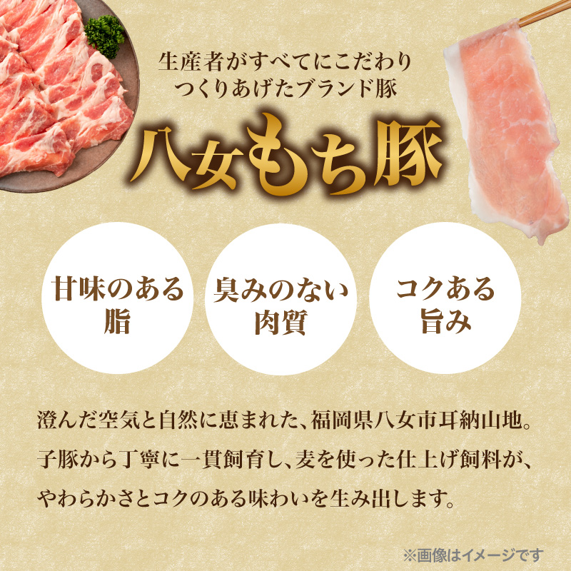 八女もち豚しゃぶしゃぶセット  豚 豚肉 肉 お肉 肩ロース カタロース ロース バラ モモ スライス スープ付き セット しゃぶしゃぶ 福岡県 八女市