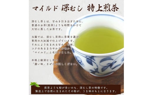 八女茶100％ まろやか濃い味「マイルド深むし特上煎茶」100g×６袋＜岩崎園製茶＞