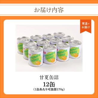 甘味と苦味のバランスが特徴 甘夏缶詰(全果粒、身割れ混合)1２缶入