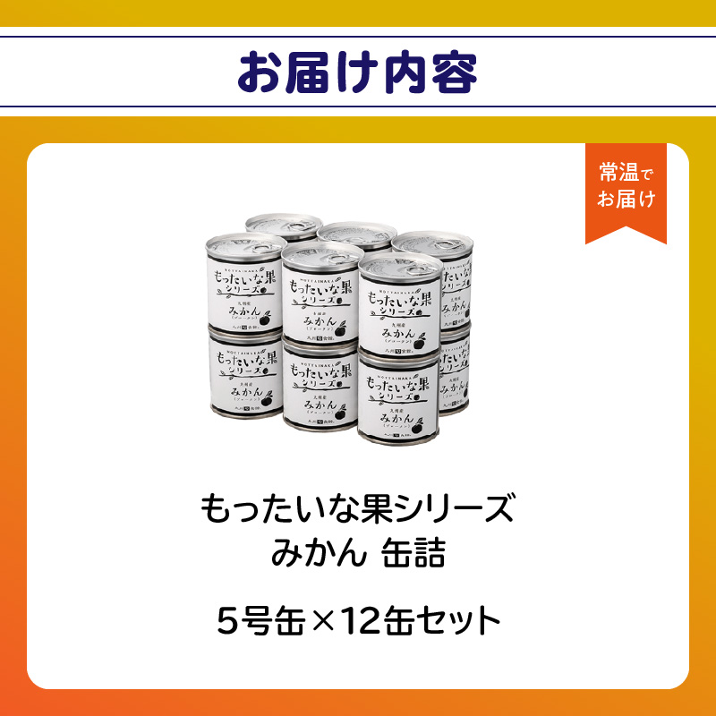 【訳あり】 もったいな果シリーズ みかん 缶詰 5号缶×12缶 セット 国産