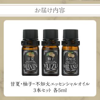 【50セット限定】甘夏・柚子・不知火エッセンシャルオイル3本セット 各5ml